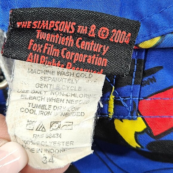 The Simpsons Board Shorts Mens 34 Black Graphic Print Beach Swim Vintage 2004 - Picture 12 of 16